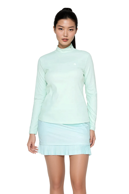 Women's mint green long-sleeve golf shirt by Renoma