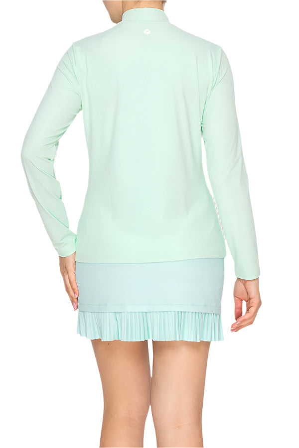 Women's mint green long-sleeve golf shirt by Renoma