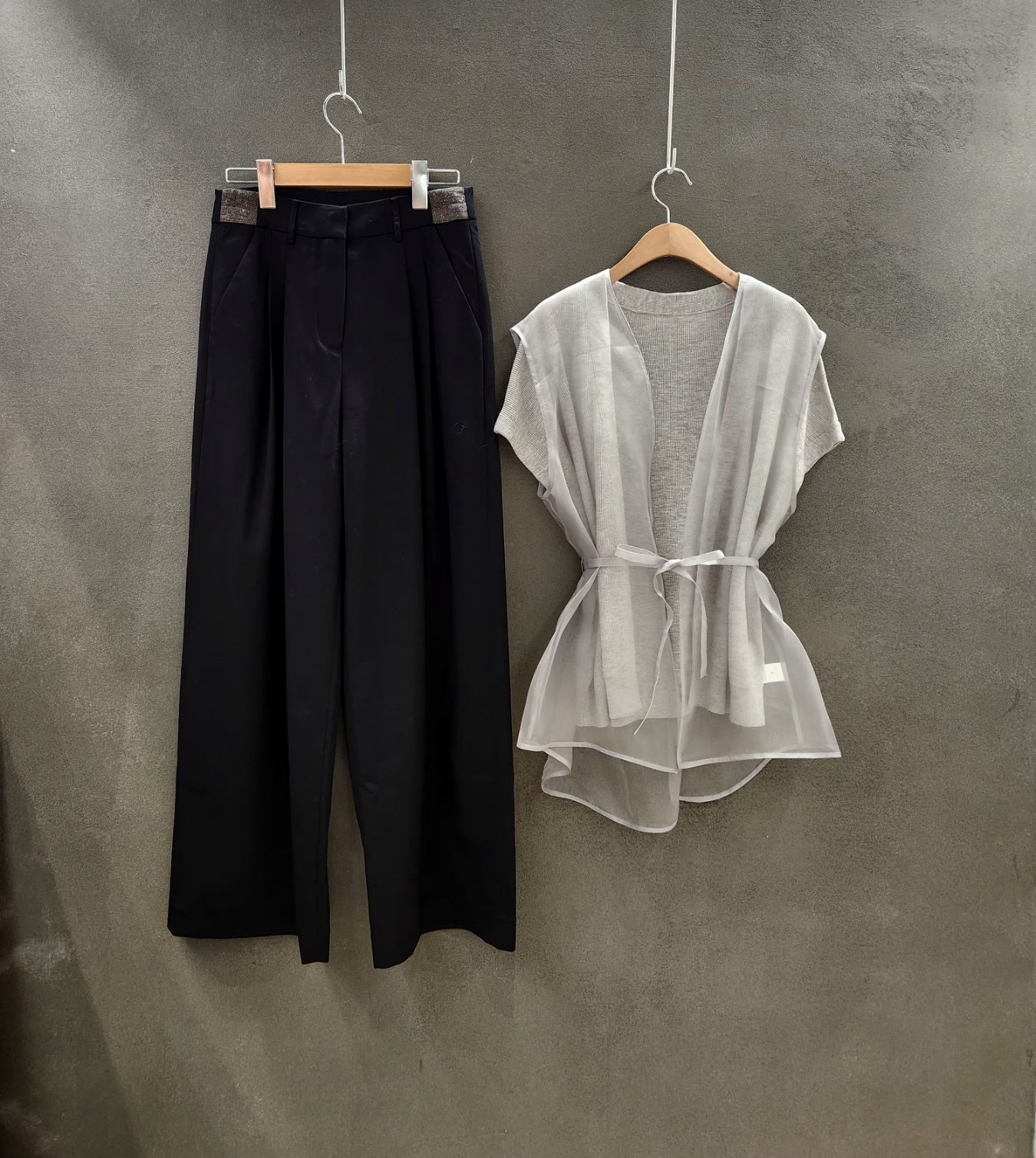  Sheer Organza Wrap Vest Korean Fashion