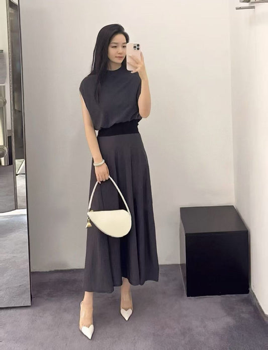 Women's Sleeveless Maxi Dress - Korean Fashion