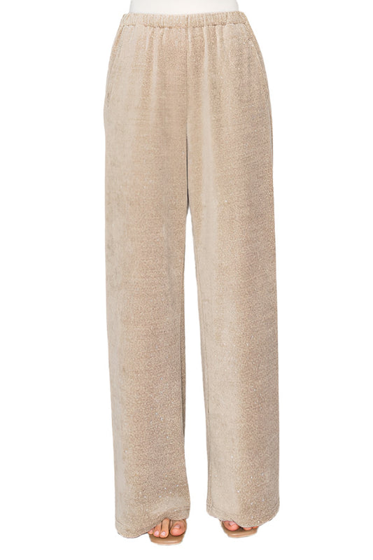 Women's wide-leg velvet lounge pants - Korean Fashion