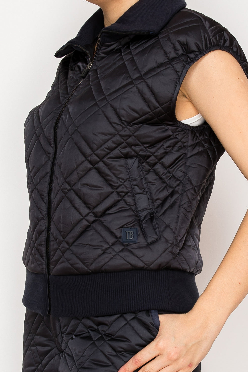 Quilted Sleeveless Zip-Up Puffer Vest by Torbist