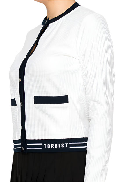 Women's black and white knit cardigan by Torbist