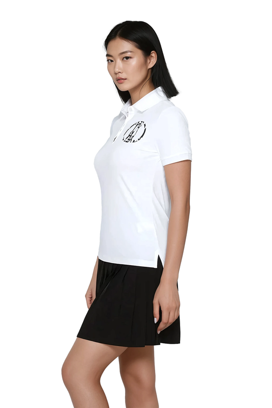Women's classic white polo shirt by Torbist - Korean golf fashion