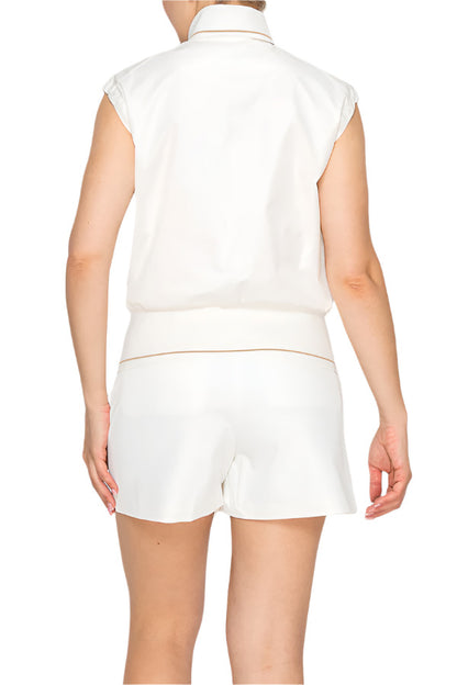 Women's sleeveless vest with front zipper by Torbist 