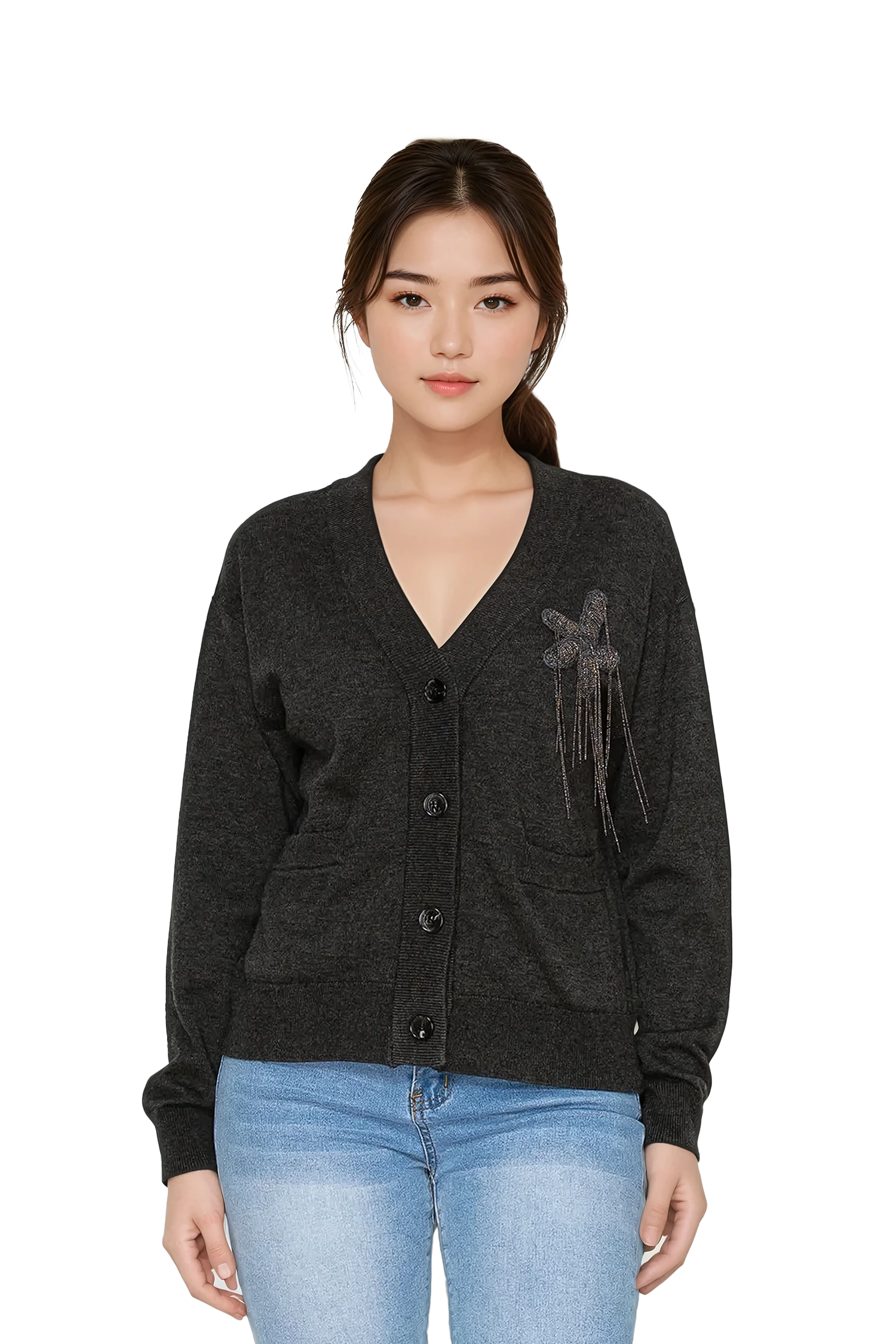 Women’s Button-Up Cardigan - Korean Fashion